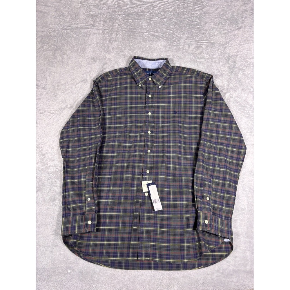 NWT Ralph Lauren Classic Fit Button-Up L Multicolor Barrel Cuffs Mens